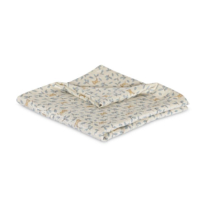 Пеленка муслиновая из бамбука нууру (nuuroo) "Валентин Кролик в Листьях", 110 х 110 см
